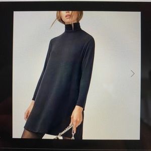 Reformation loose-fitting black turtleneck dress